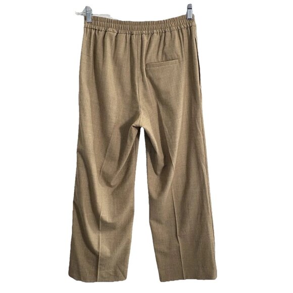 COS Women Wool Blend Pants Sz 28 Tan Elastic Drawstring Waist Wide Leg 2-28 - Picture 2 of 13